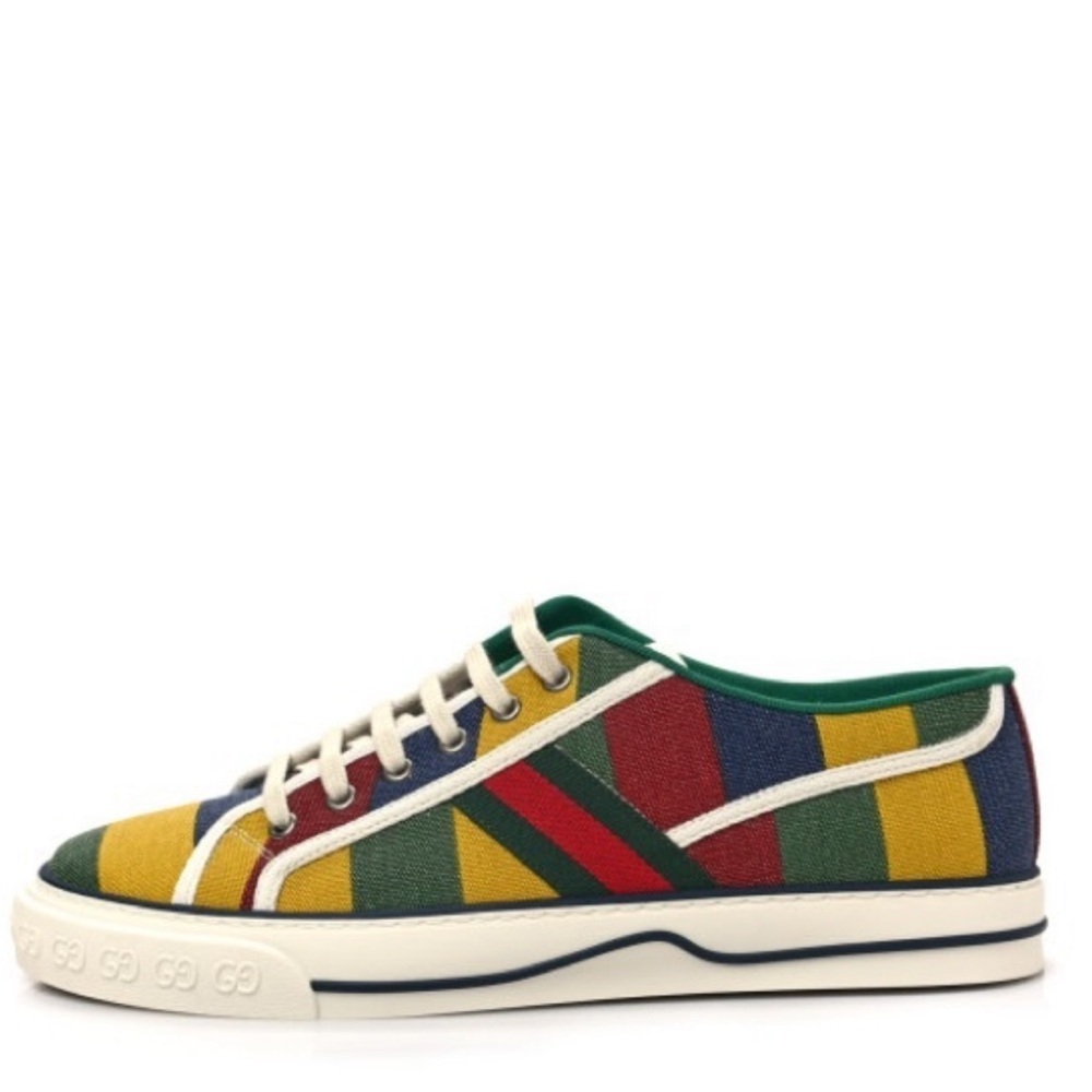 Men’s Gucci 1977 Tennis Sneakers – Size 5 – Multicolor BAIADERA Stripe